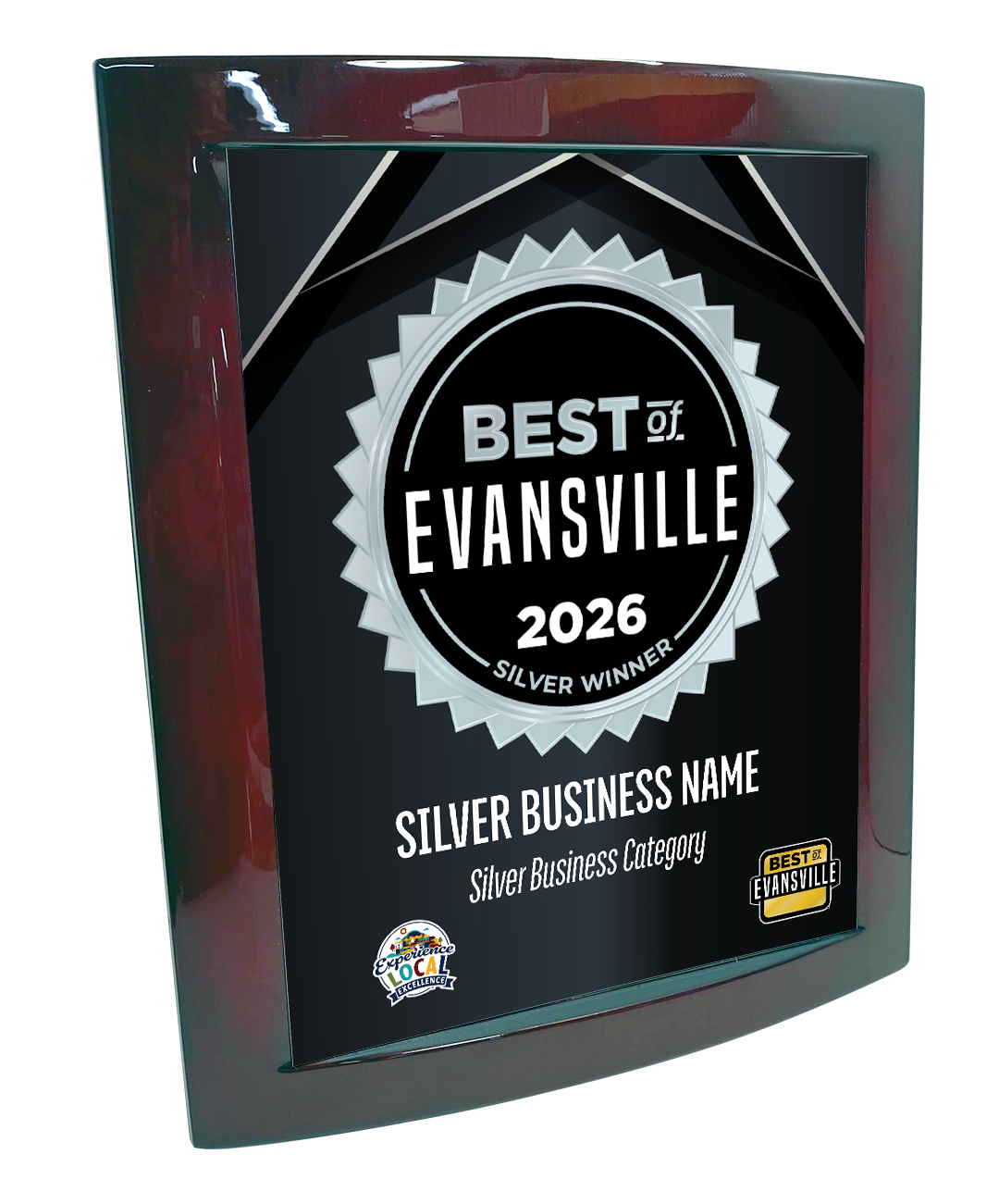 Best of Evansville - Eclipse Plaque with Metal Inlay