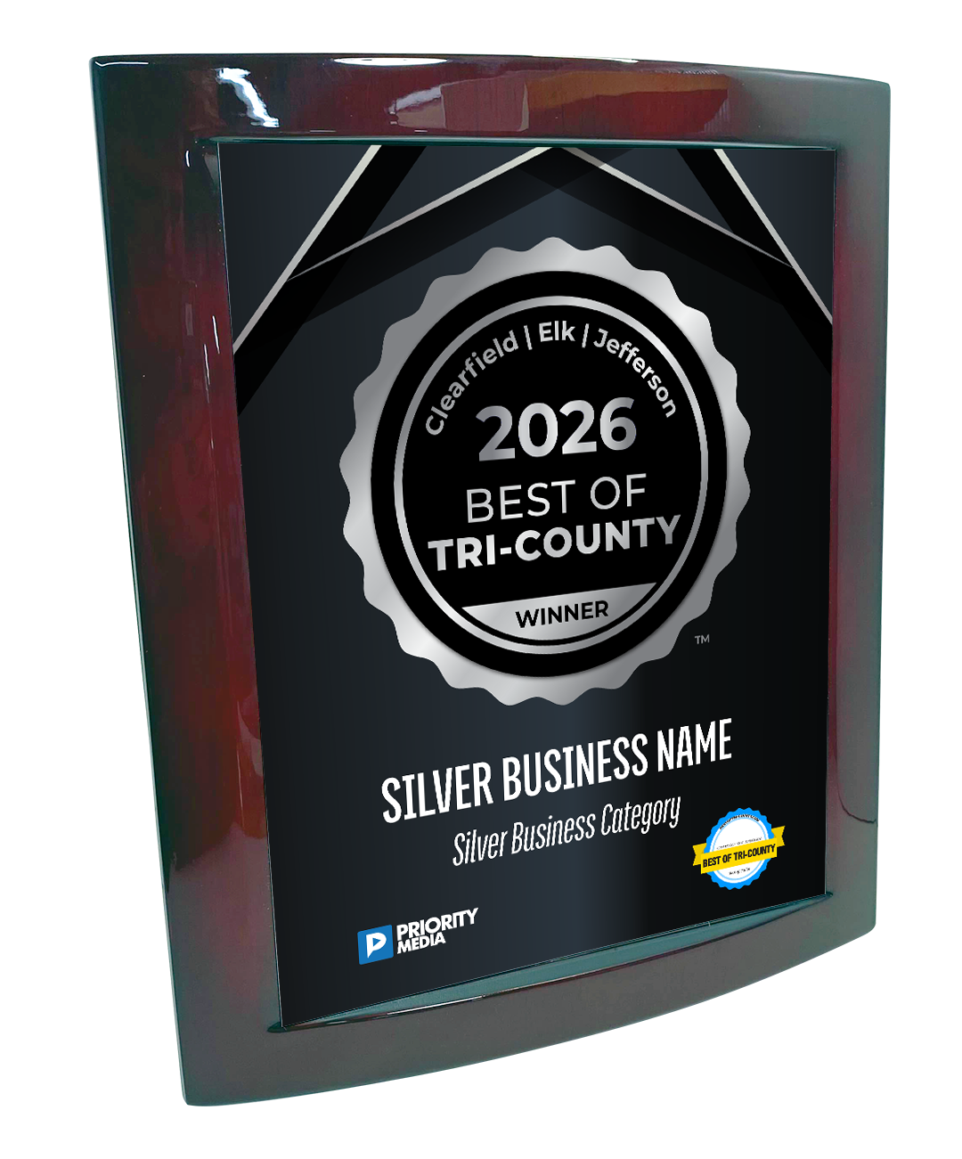 Best of Tri-County - Eclipse Plaque with Metal Inlay
