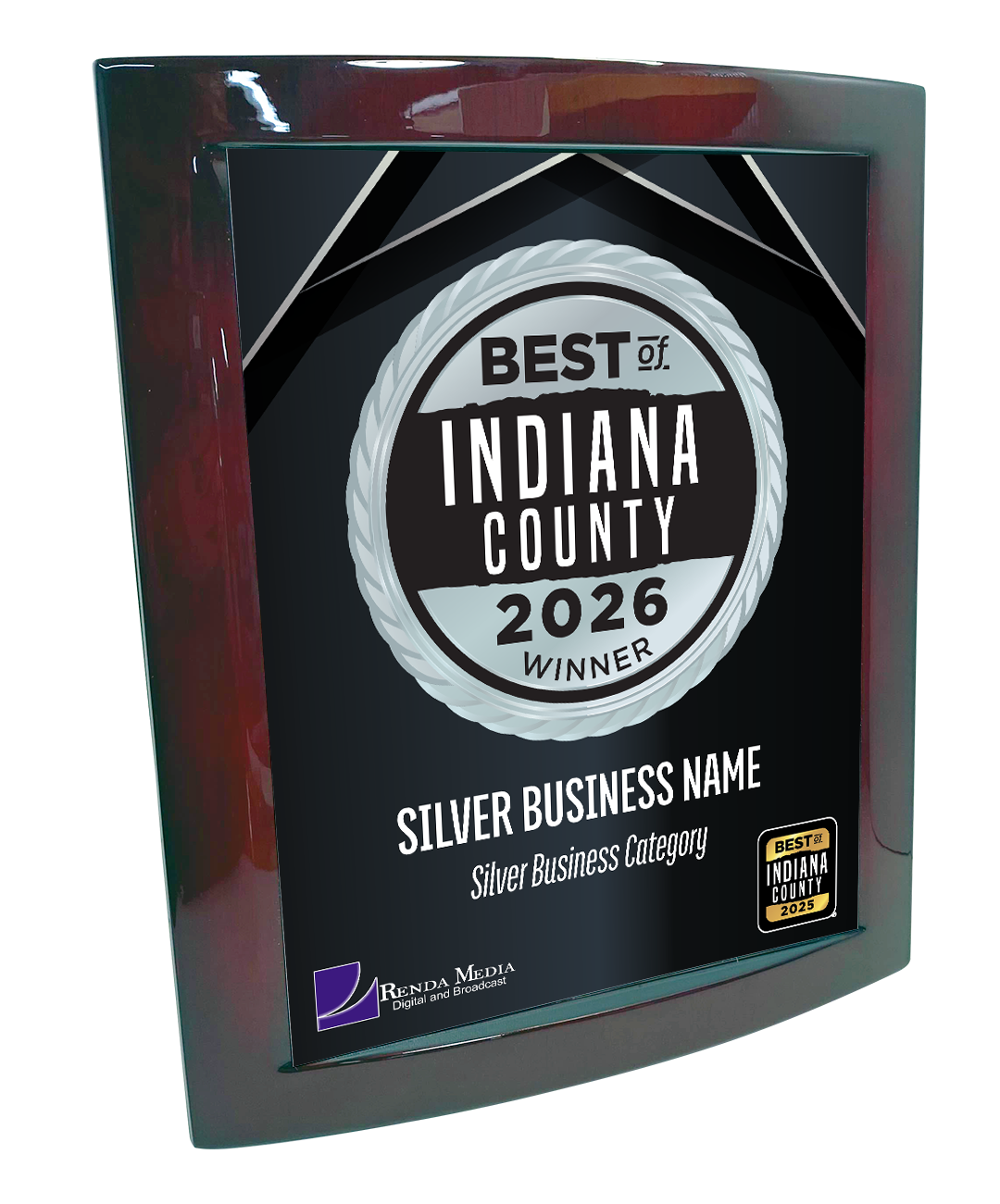 Best of Indiana County - Eclipse Plaque with Metal Inlay