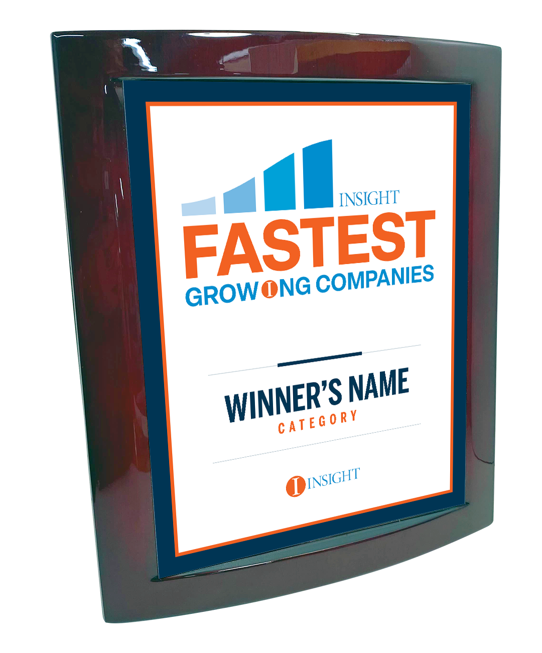 INSIGHT - Fastest Growing Companies - Logo Eclipse Plaque with Metal Inlay