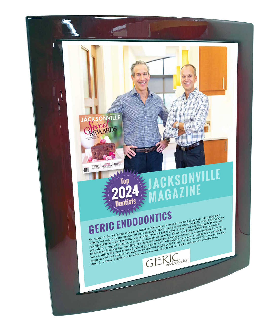 Jacksonville Magazine - Top Dentists - Eclipse Plaque with Metal Inlay