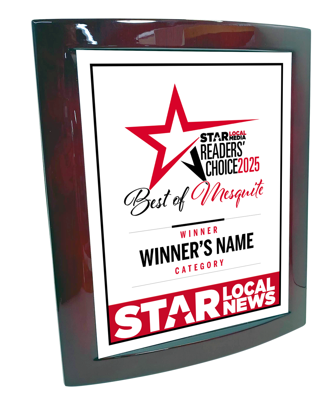Star Local Media - Best of Mesquite - Eclipse Plaque with Metal Inlay
