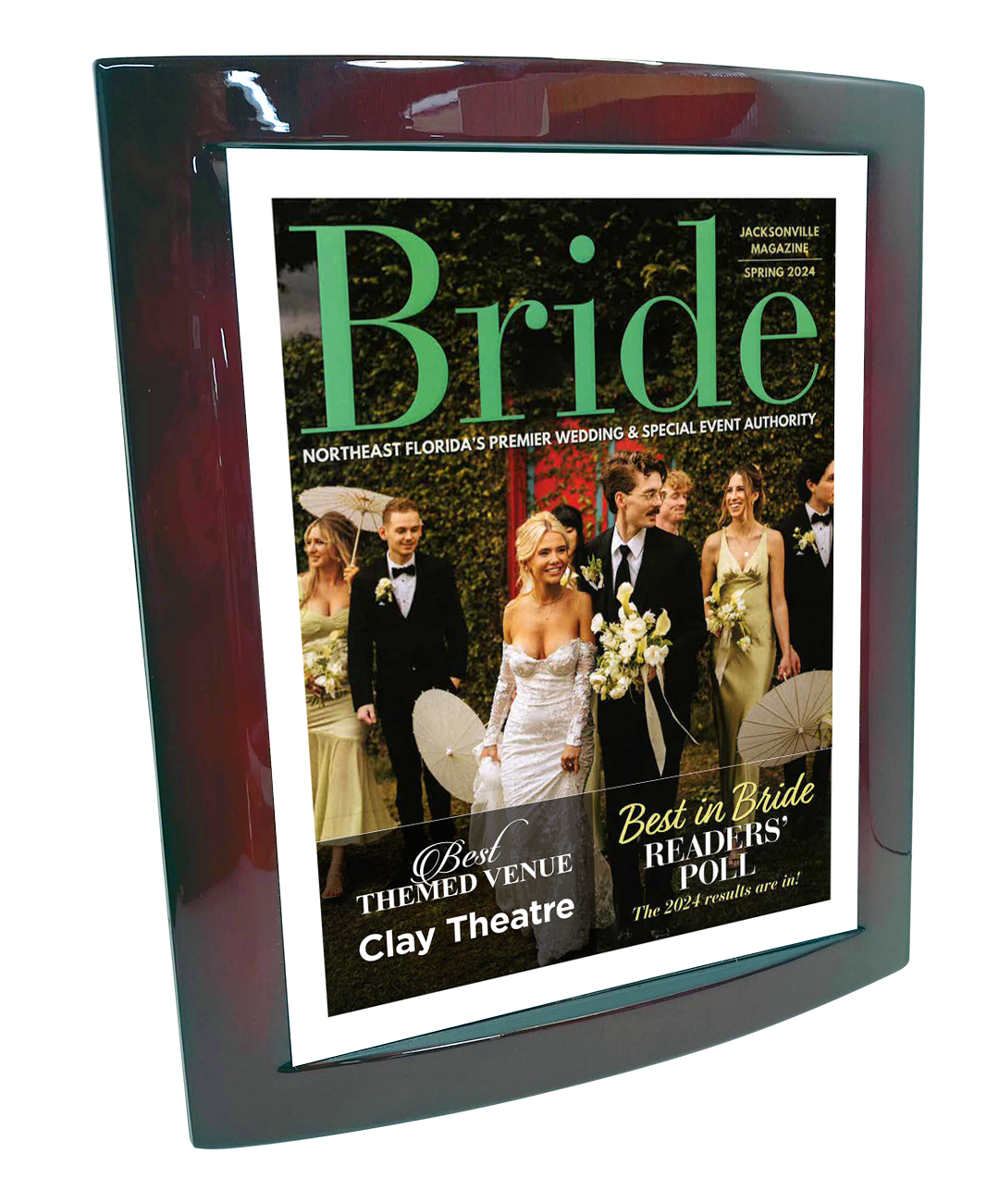 Jacksonville Magazine - Best in Bride - Eclipse Plaque with Metal Inlay