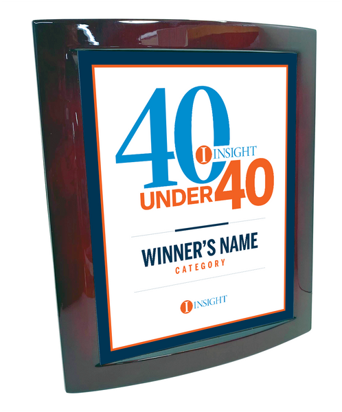 INSIGHT - 40 Under 40 - Logo Eclipse Plaque with Metal Inlay