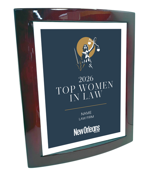 New Orleans Magazine - Top Women in Law - Eclipse Plaque with Metal Inlay