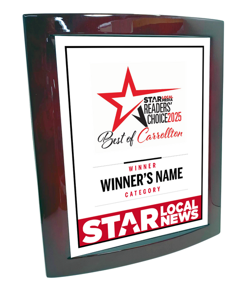 Star Local Media - Best of Carrollton - Eclipse Plaque with Metal Inlay