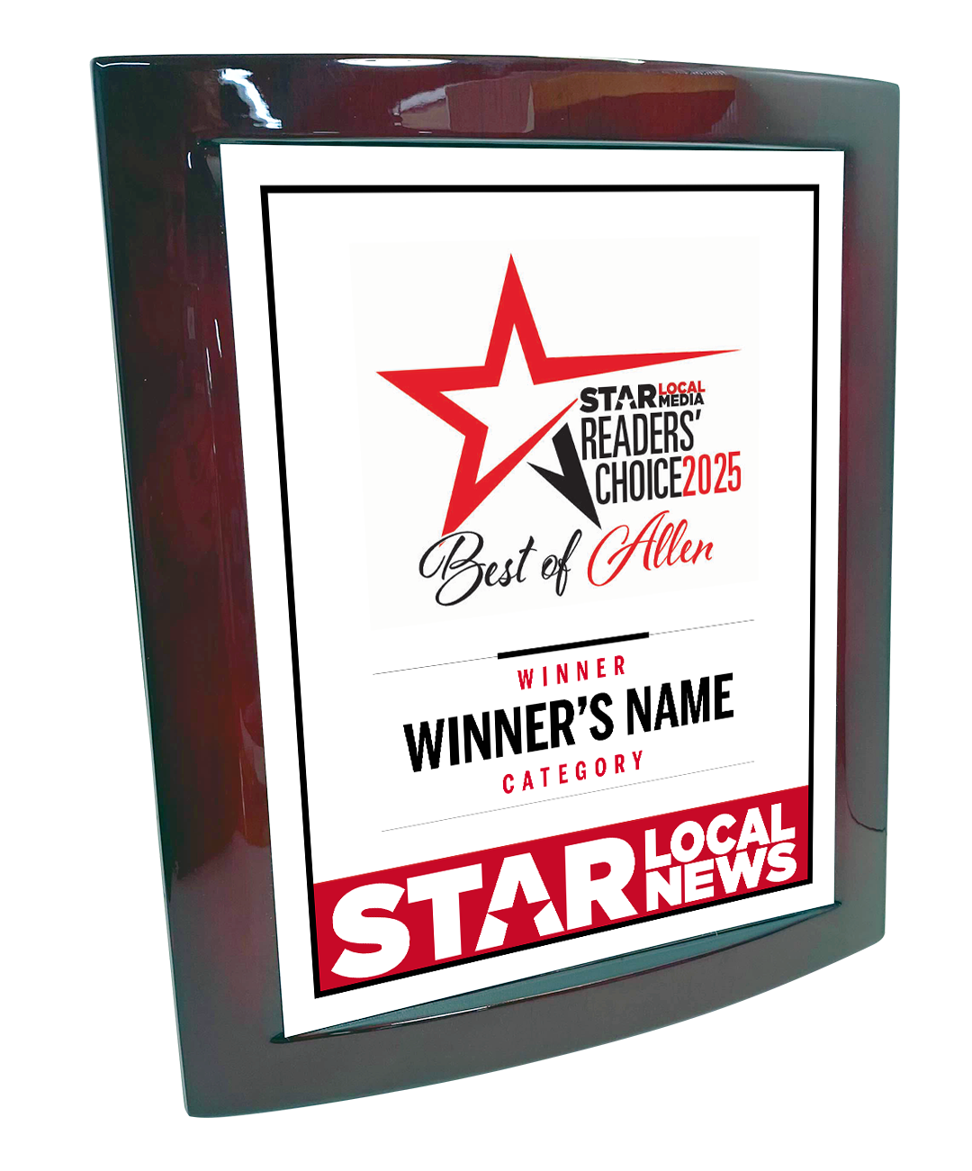 Star Local Media - Best of Allen - Eclipse Plaque with Metal Inlay