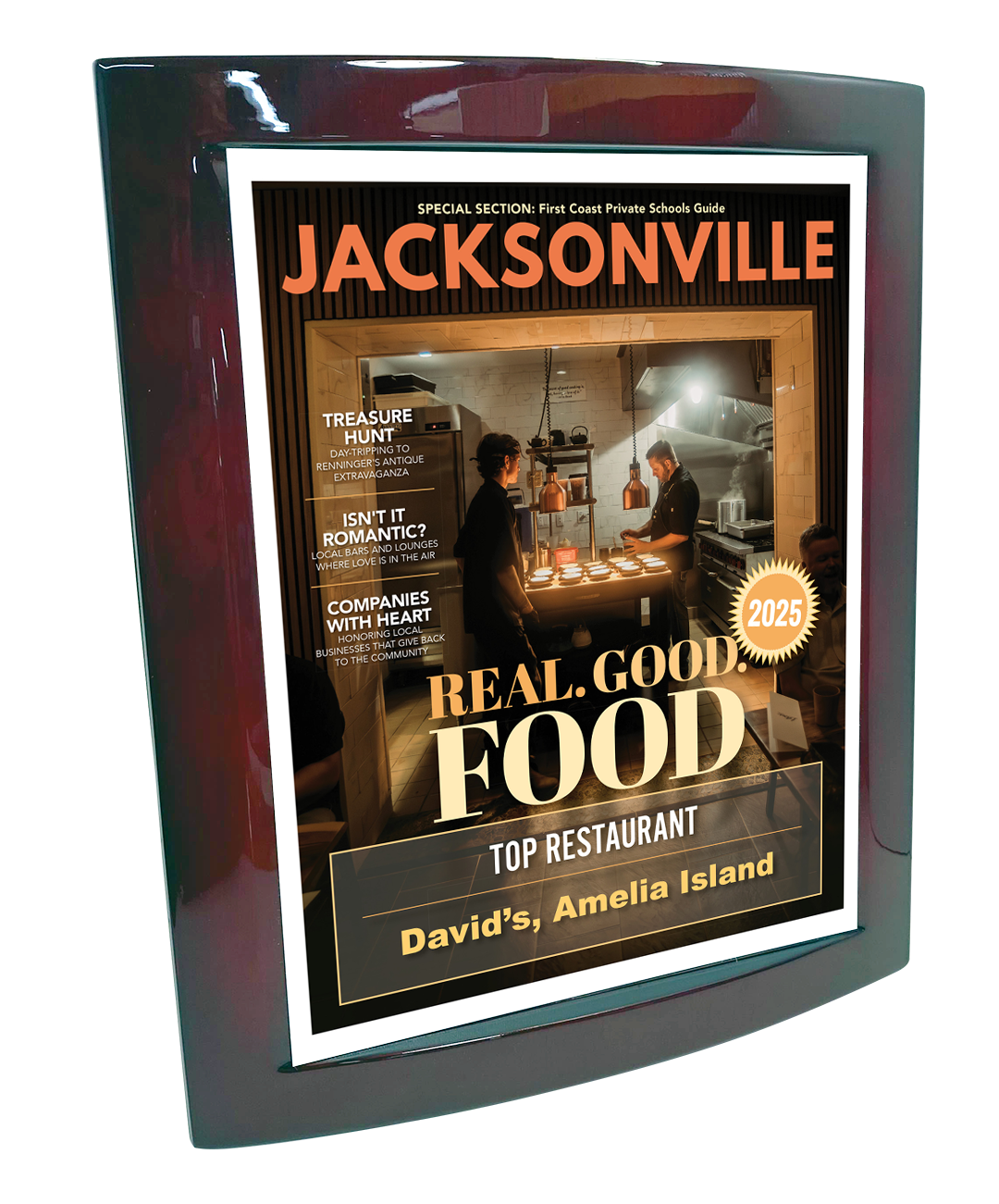 Jacksonville Magazine - Top 50 Restaurants - Eclipse Plaque with Metal Inlay