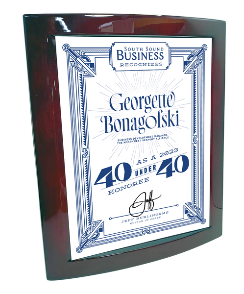 South Sound Business Magazine 40 Under 40 - Rosewood with Metal Inlay