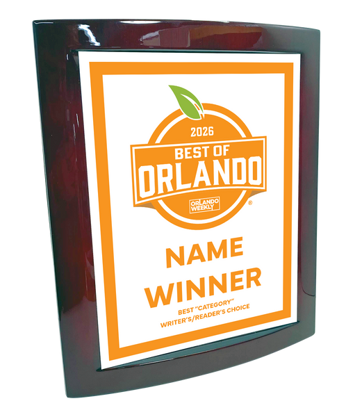 "Best of Orlando” Award - Eclipse Plaque with Metal Inlay