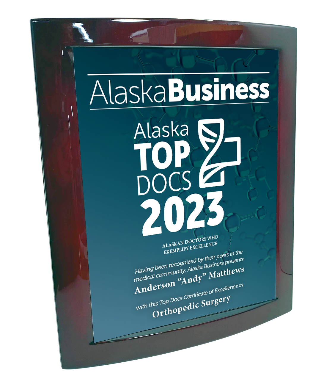 Commemorative Alaska Top Docs Eclipse Plaque with Metal Inlay