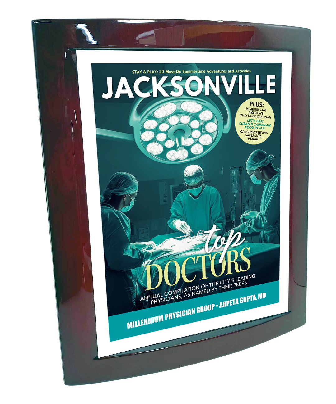 Jacksonville Magazine - Top Doctors - Eclipse Plaque with Metal Inlay