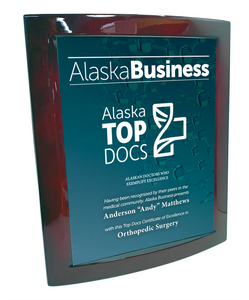 Commemorative Alaska Top Docs Rosewood with Metal Inlay