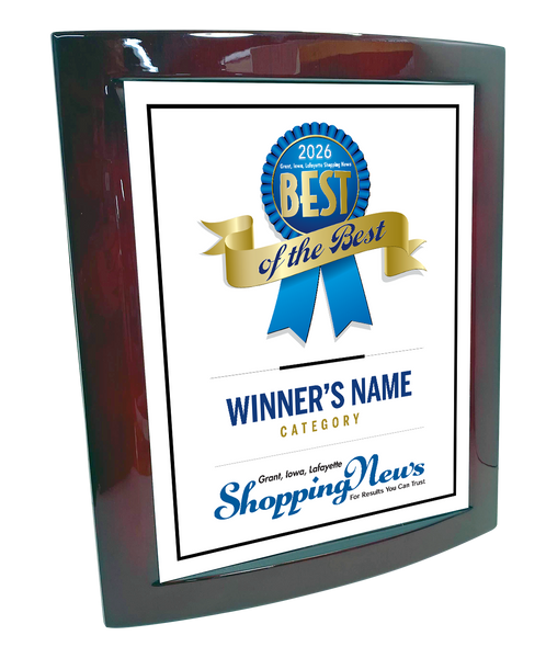 Shopping News "Best of the Best" Award - Eclipse Plaque with Metal Inlay
