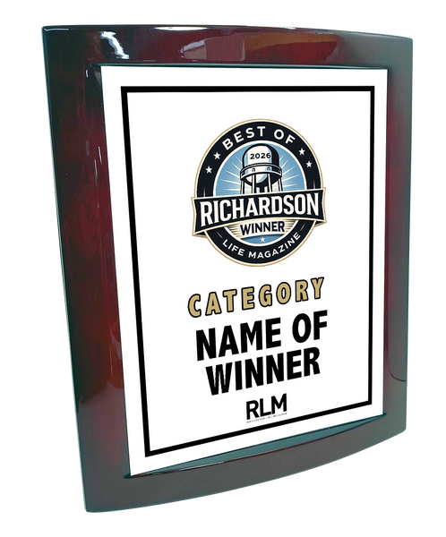 RLM - Best of Richardson Life Magazine - Eclipse Plaque with Metal Inlay