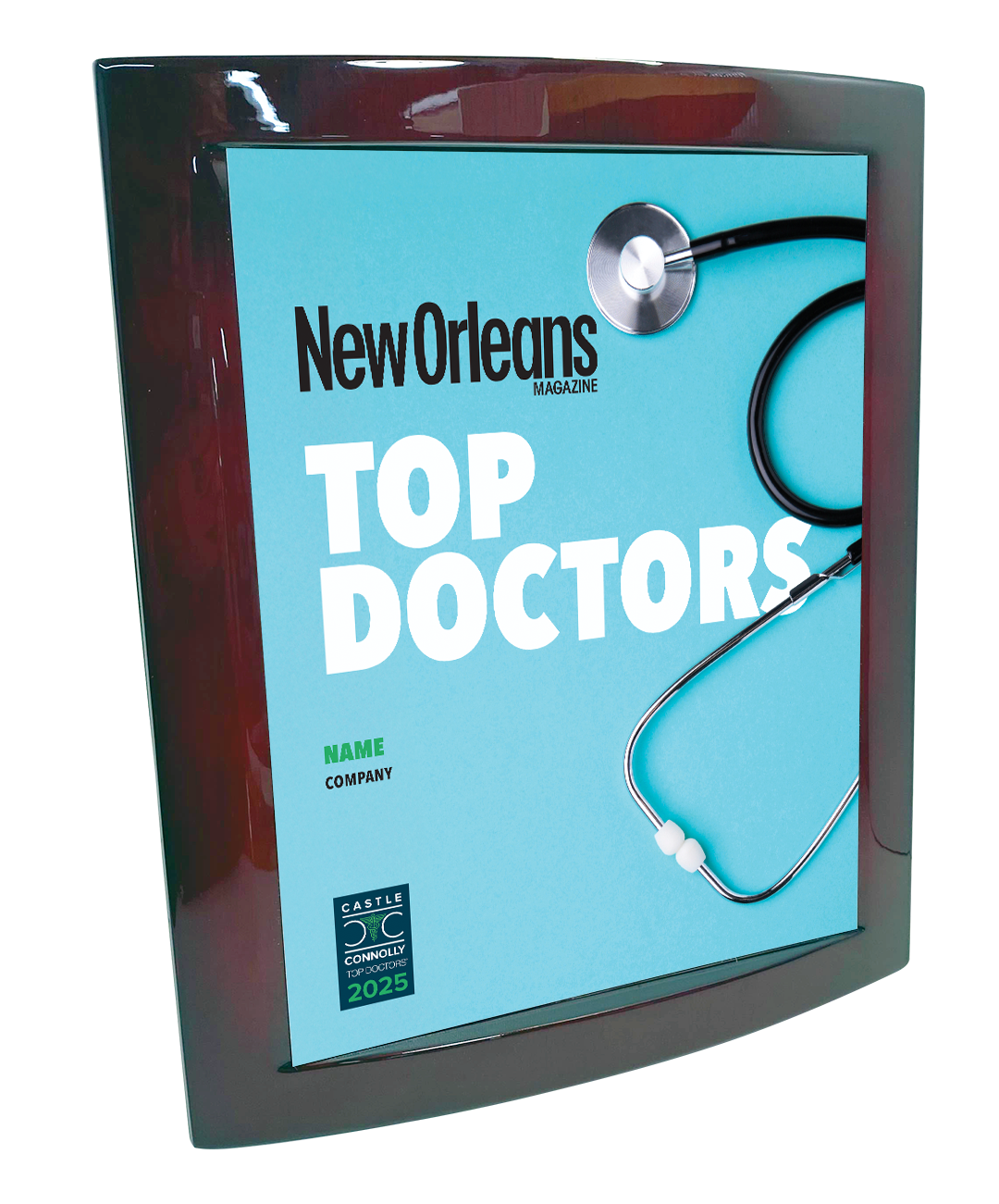 New Orleans Magazine - Top Doctors - Eclipse Plaque with Metal Inlay