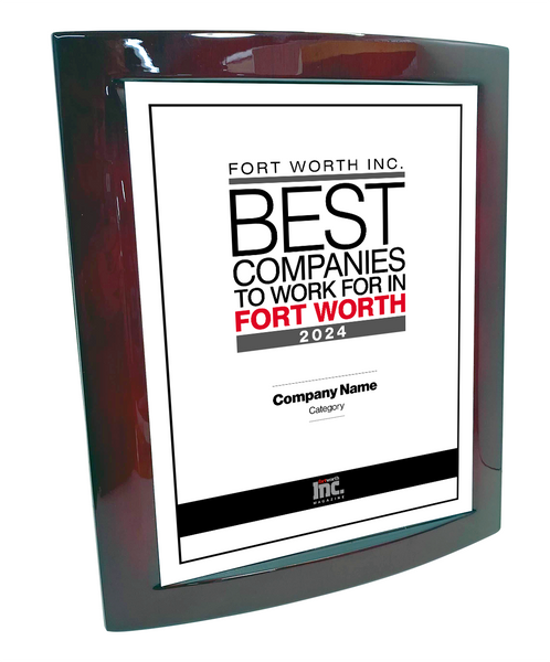 Fort Worth Inc. Best Companies to Work For Award Rosewood with Metal Inlay