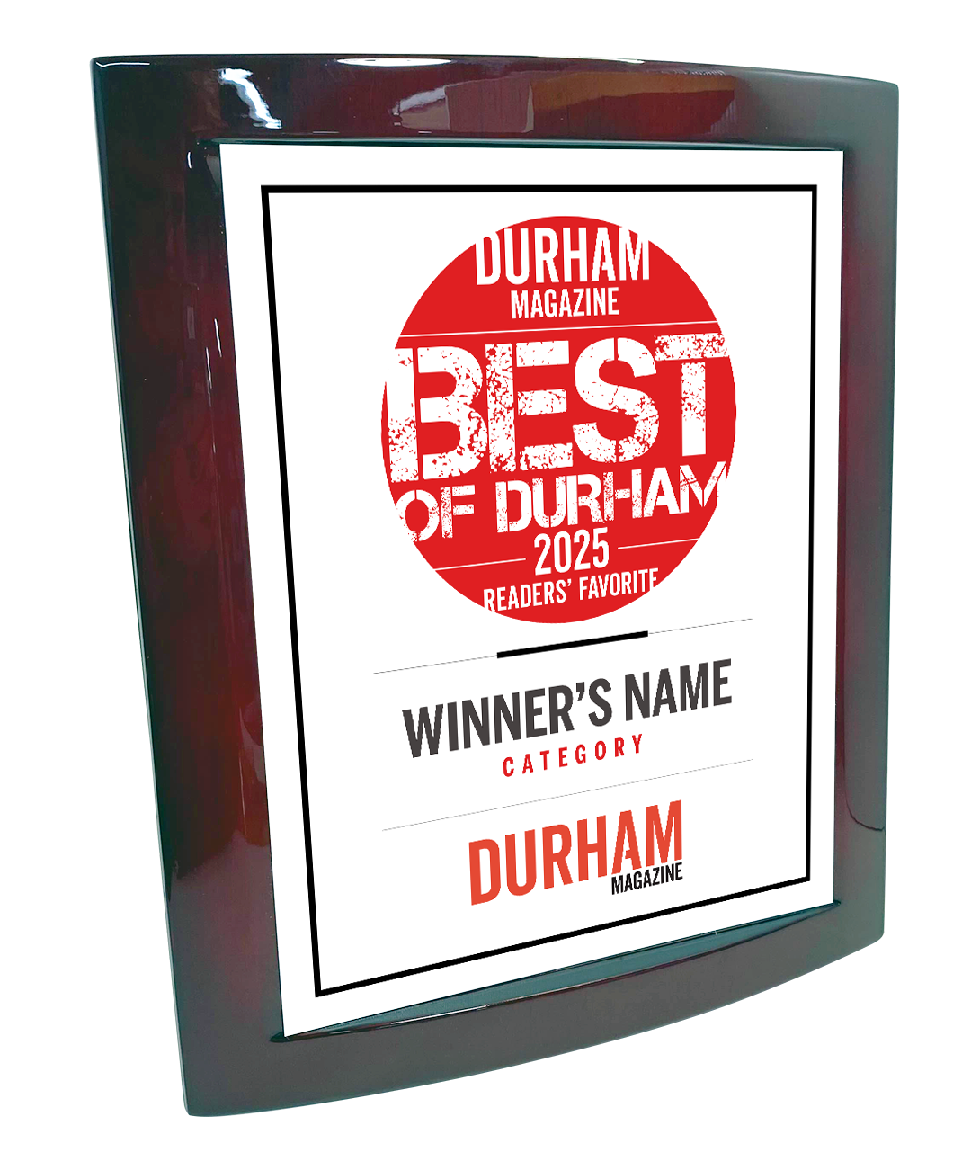 Triangle Media - Best of Durham - Eclipse Plaque with Metal Inlay
