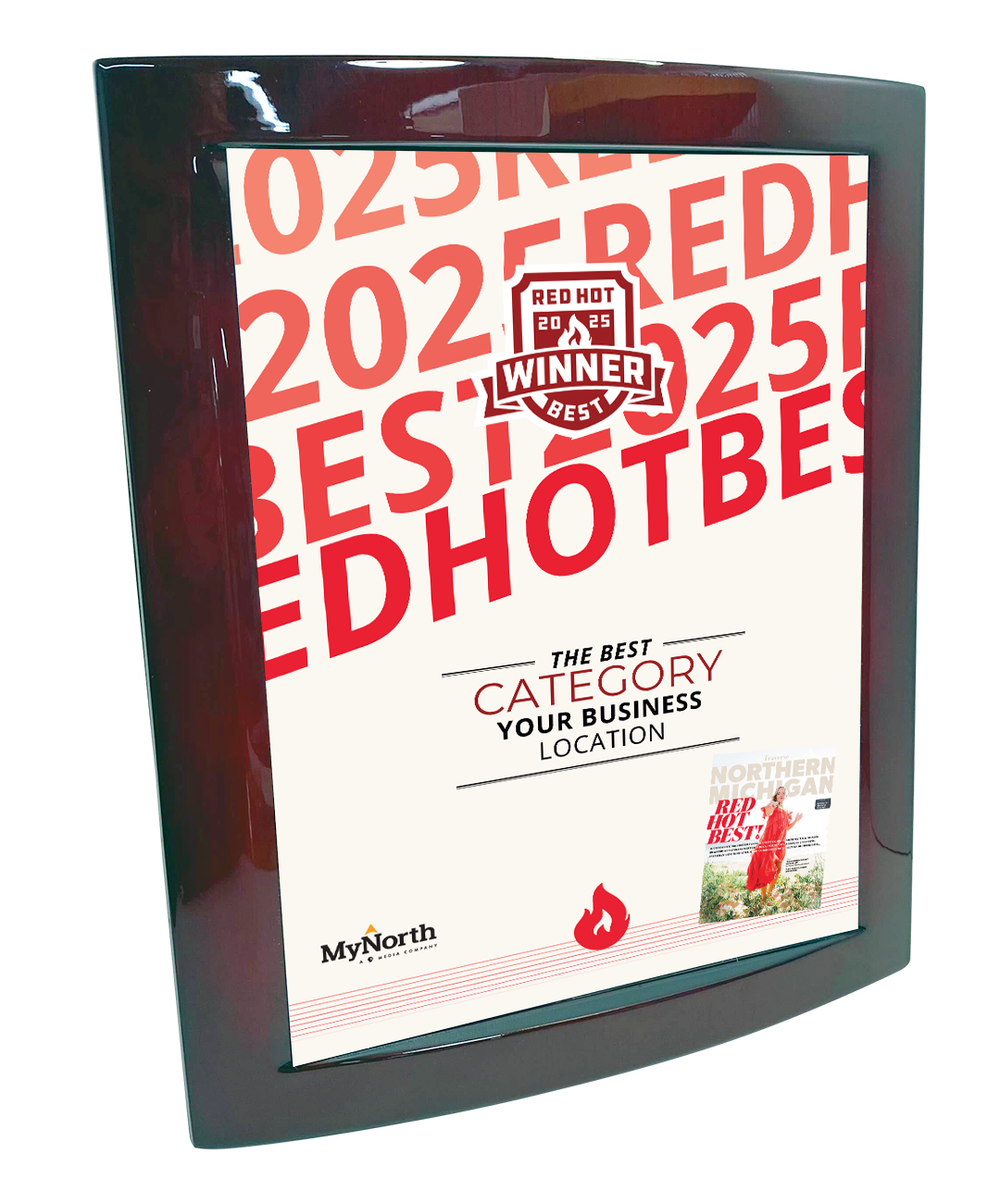 Traverse Northern Michigan - Red Hot Best - Eclipse Plaque with Metal Inlay