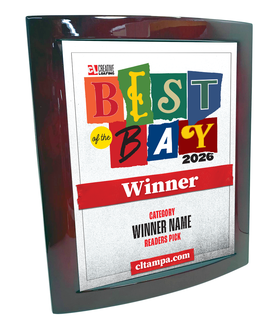 CL Tampa Bay Best of the Bay | Eclipse Plaque with Metal Inlay