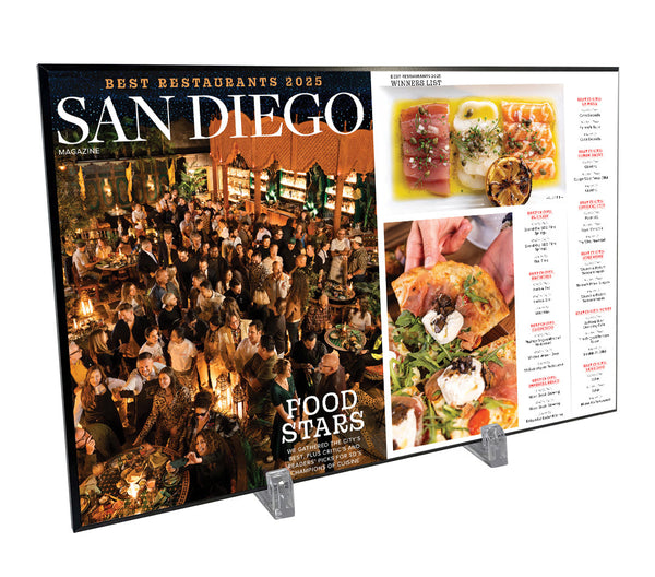 San Diego Magazine "Best Restaurants" Article Spread Plaque