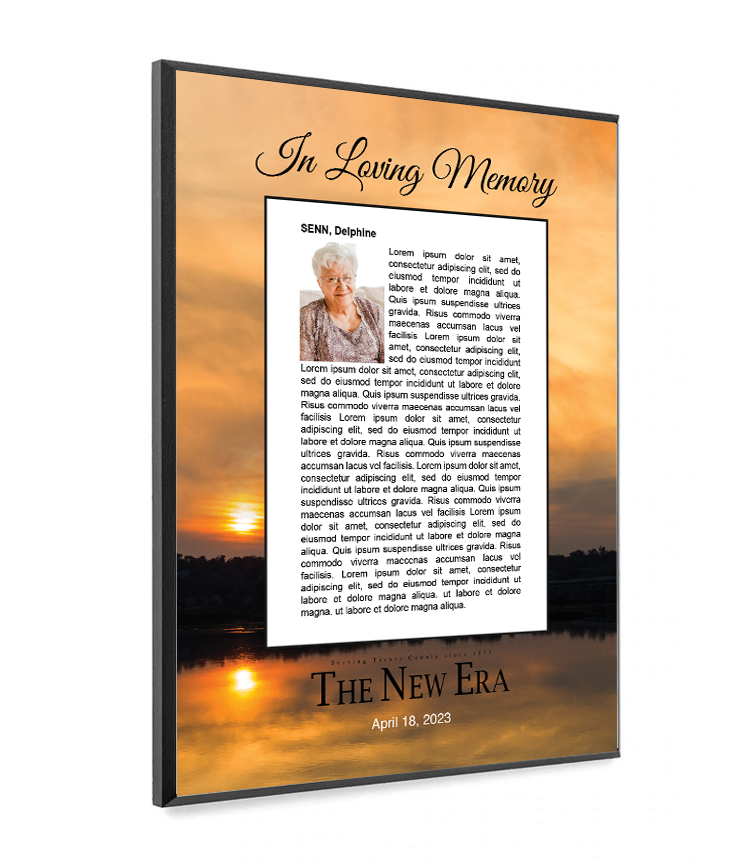 The New Era - Memorial Plaque