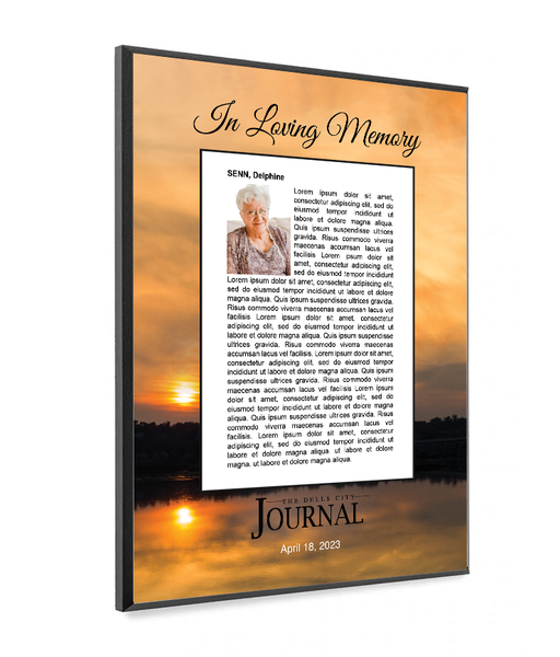 The Dells City Journal Memorial Plaque