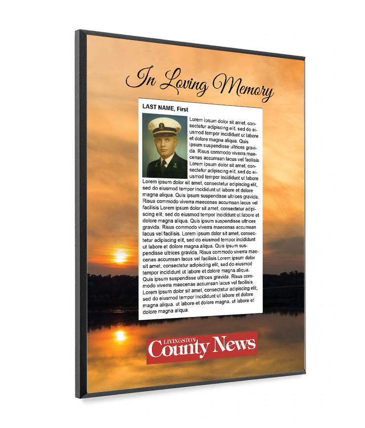 Livingston County News Memorial Plaque