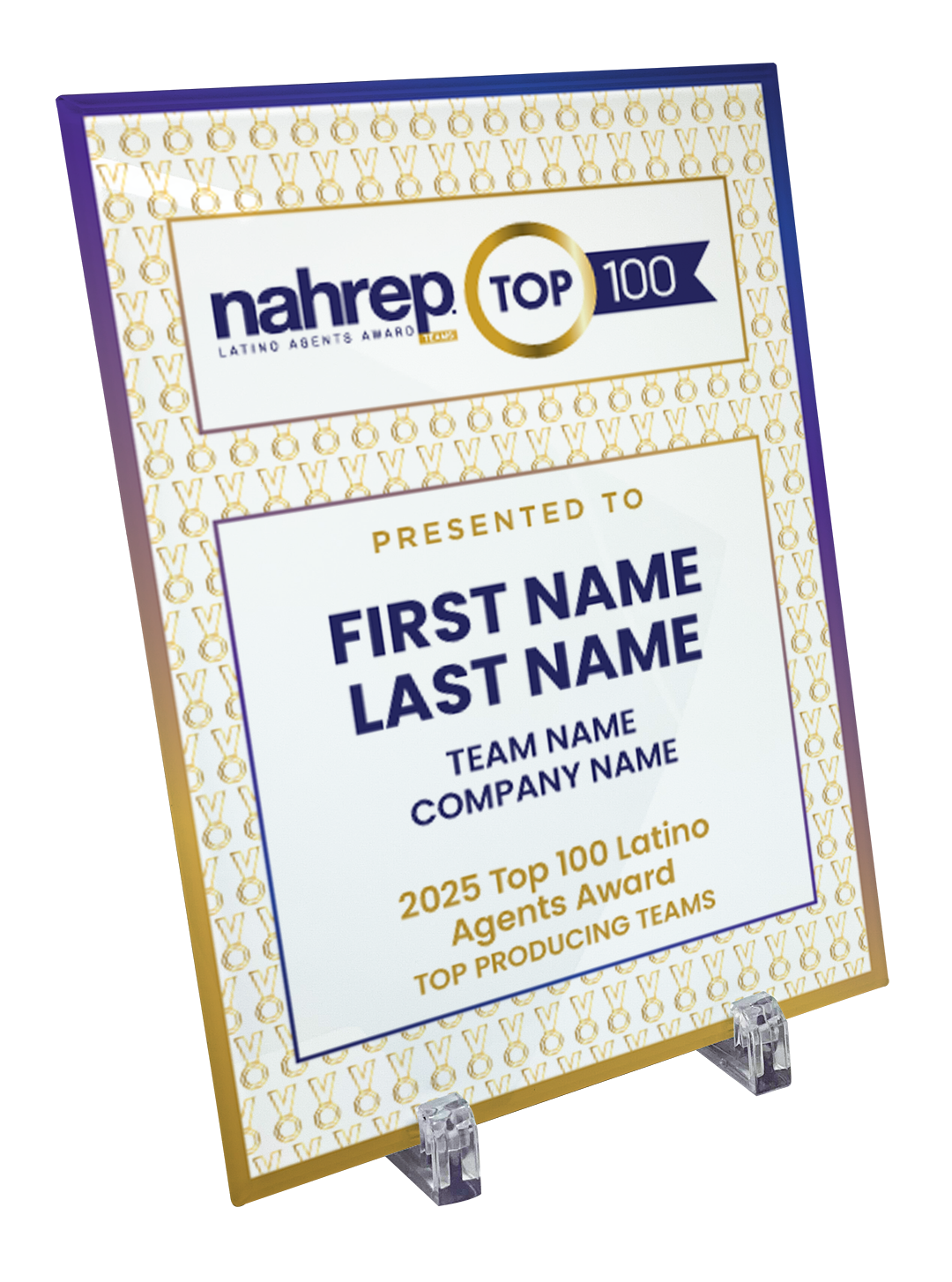 Top Latino Agents Award Crystal Glass