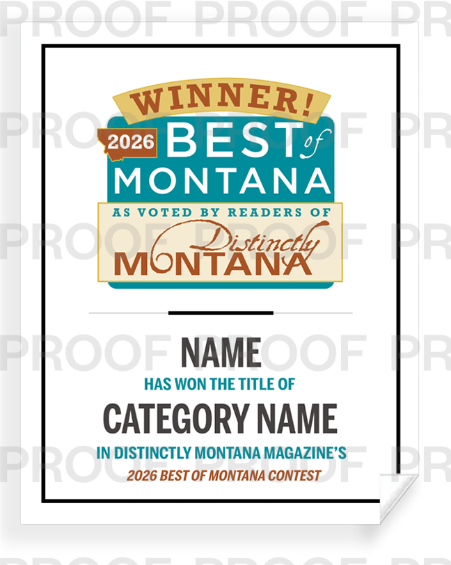 Distinctly Montana Magazine's — Best of Montana - Certificate