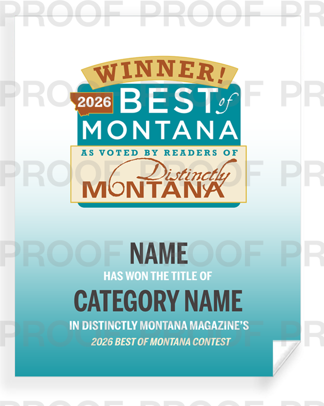 Distinctly Montana Magazine's — Best of Montana - Certificate