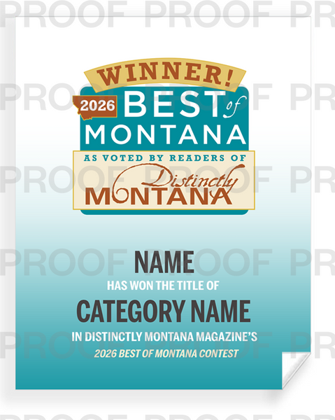Distinctly Montana Magazine's — Best of Montana - Certificate