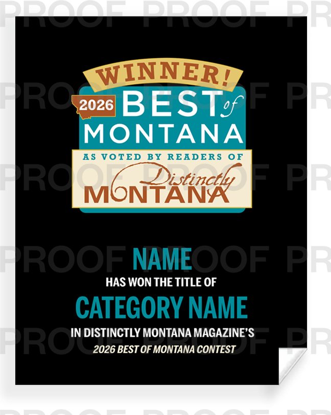 Distinctly Montana Magazine's — Best of Montana - Certificate