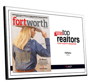 Fort Worth Magazine Top Realtor Melamine Plaque - Cover & Award