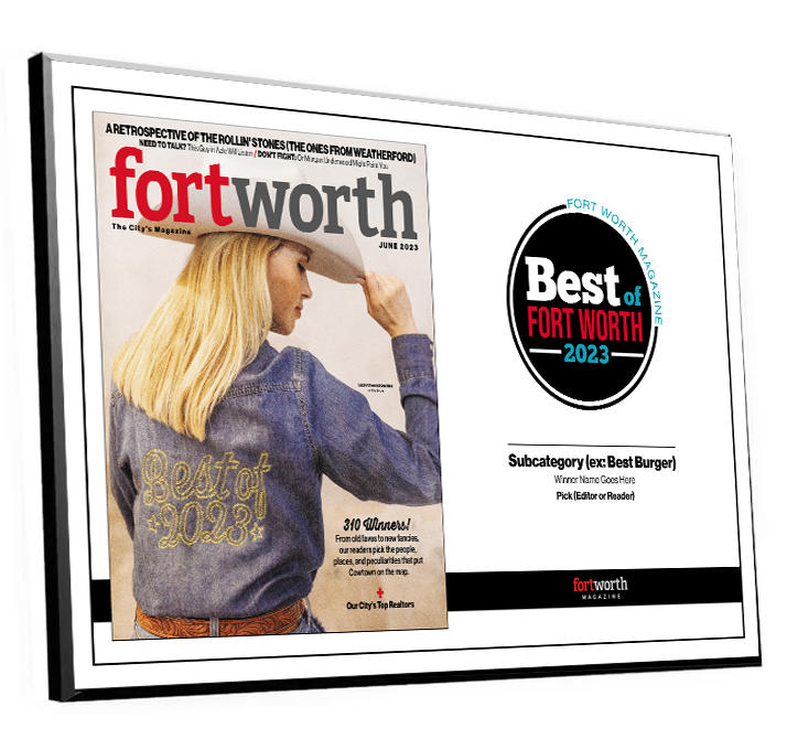 Fort Worth Magazine Best Of- Melamine Plaque - Cover & Award