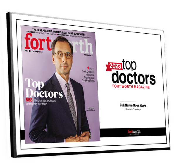 Fort Worth Magazine Top Doctor Melamine Plaque - Cover & Award