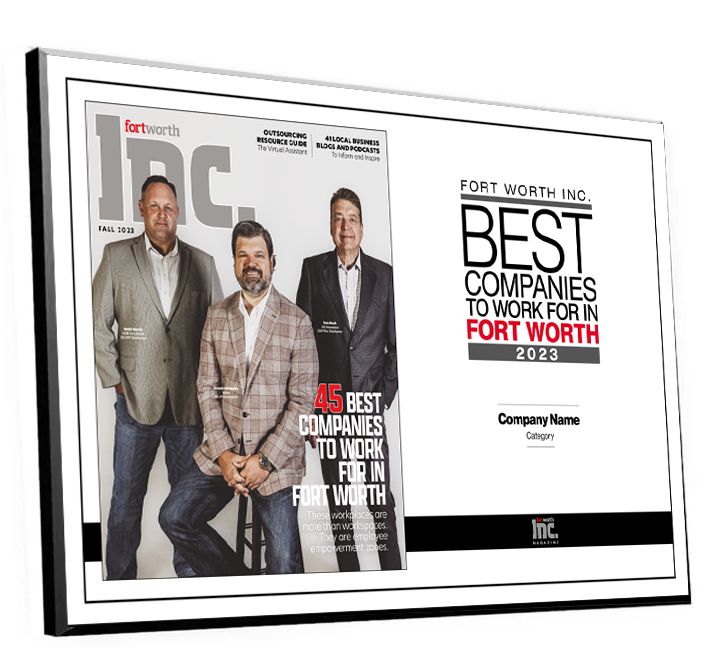 Fort Worth Inc. Best Companies to Work For Award Spread Melamine Plaque