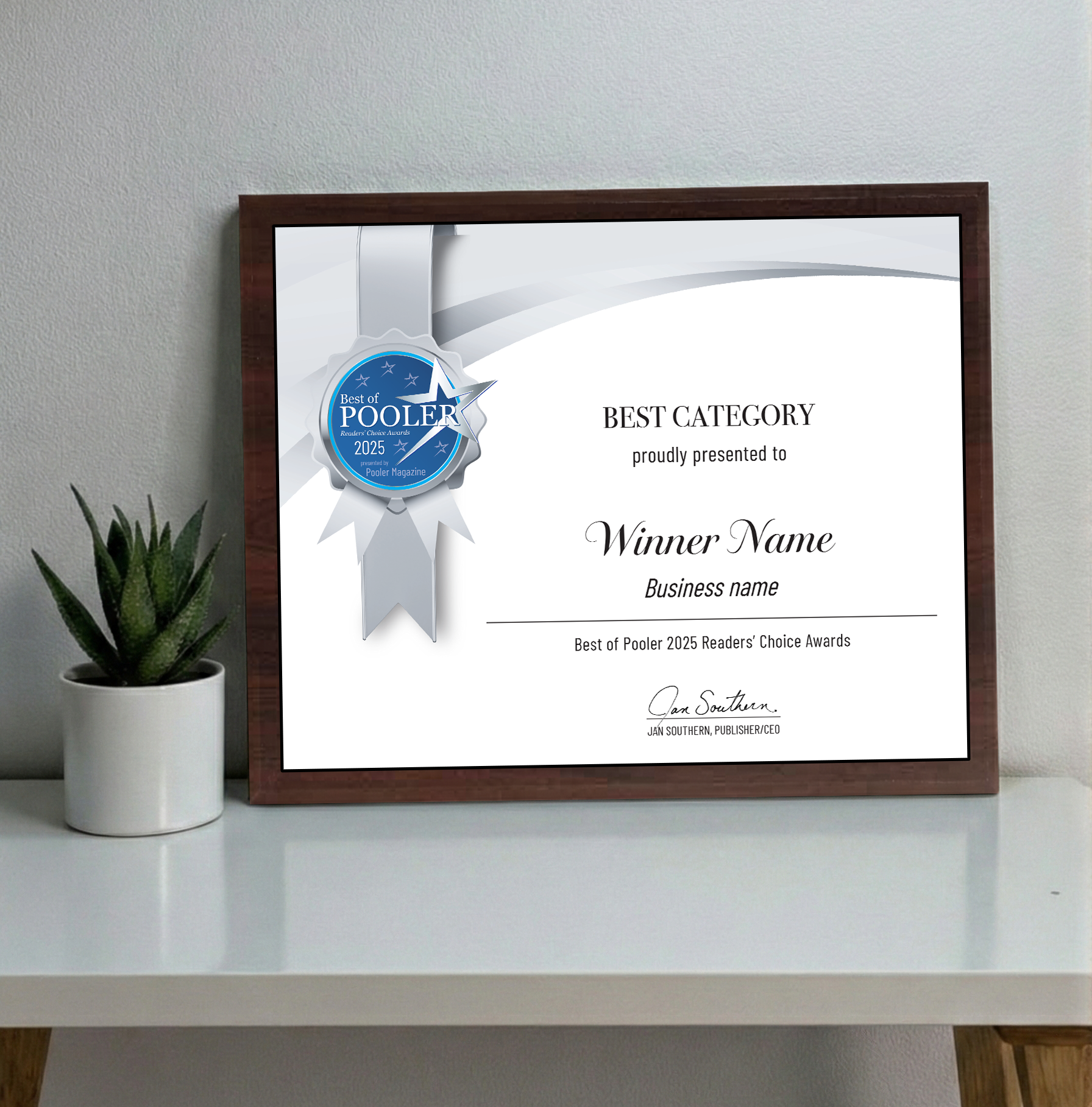 Best of Pooler - Classic Plaque