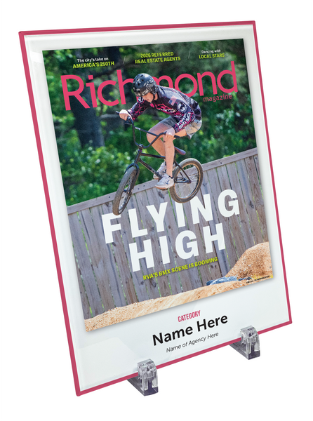 Richmond Magazine "Referred Real Estate Agents" Cover Award Glass Plaque