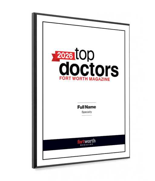 Fort Worth Magazine Top Doctor Melamine Plaque - Award