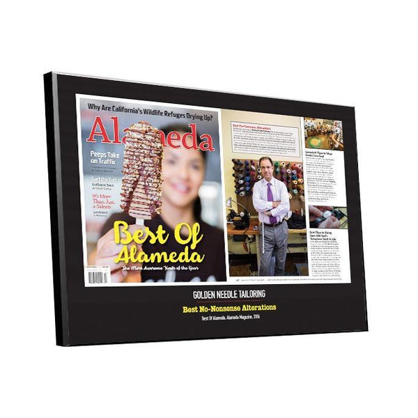 "Best of Alameda" Cover & Article Award Plaque by NewsKeepsake