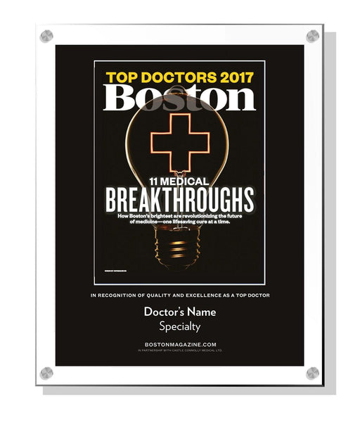 Boston Magazine Top Doctors Cover Award - Acrylic Standoff Plaque by NewsKeepsake