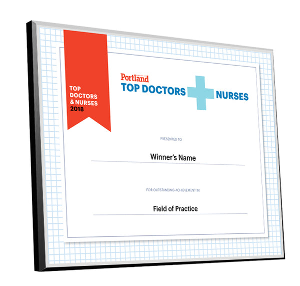 Portland Monthly Top Doctors and Nurses Award Plaque by NewsKeepsake
