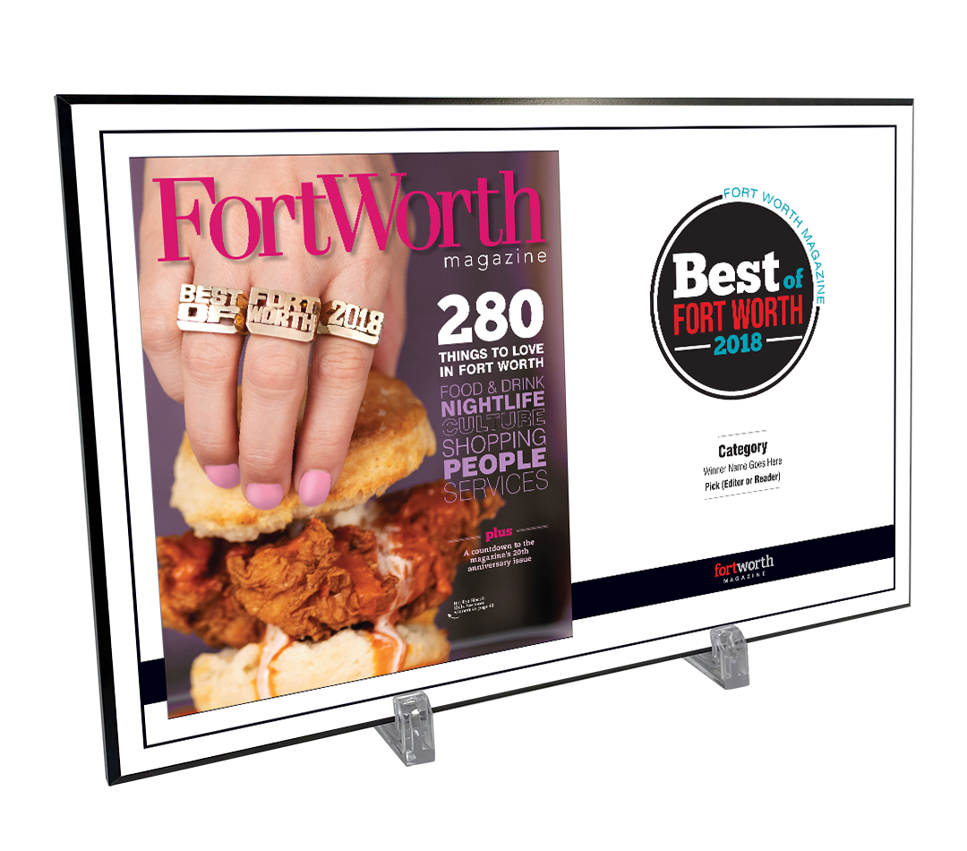 Fort Worth Magazine Best Of- Melamine Plaque - Cover & Award