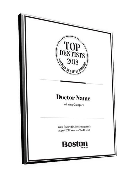 Boston Magazine Top Dentist Plaques by NewsKeepsake