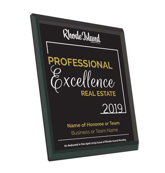 Rhode Island Monthly Excellence in Real Estate Award | Glass Plaque by NewsKeepsake