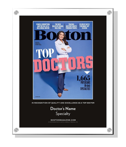 Boston Magazine Top Doctors Cover Award - Acrylic Standoff Plaque by NewsKeepsake