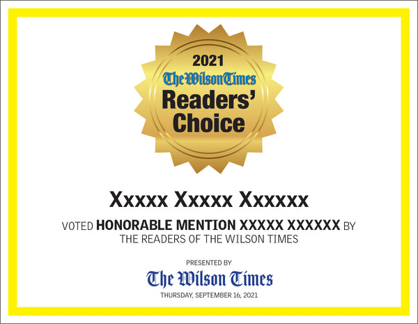 Wilson Times "Readers' Choice" Award - Modern Hardi-plaque