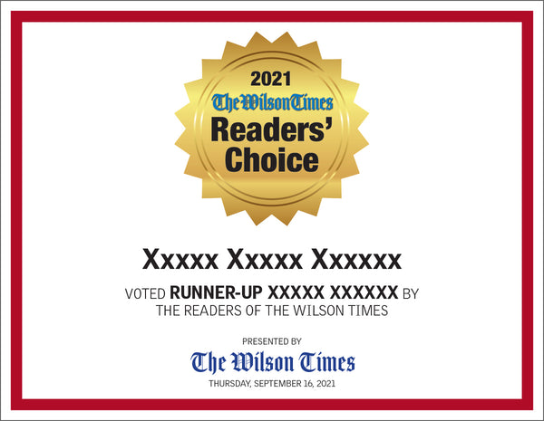 Wilson Times "Readers' Choice" Award - Modern Hardi-plaque