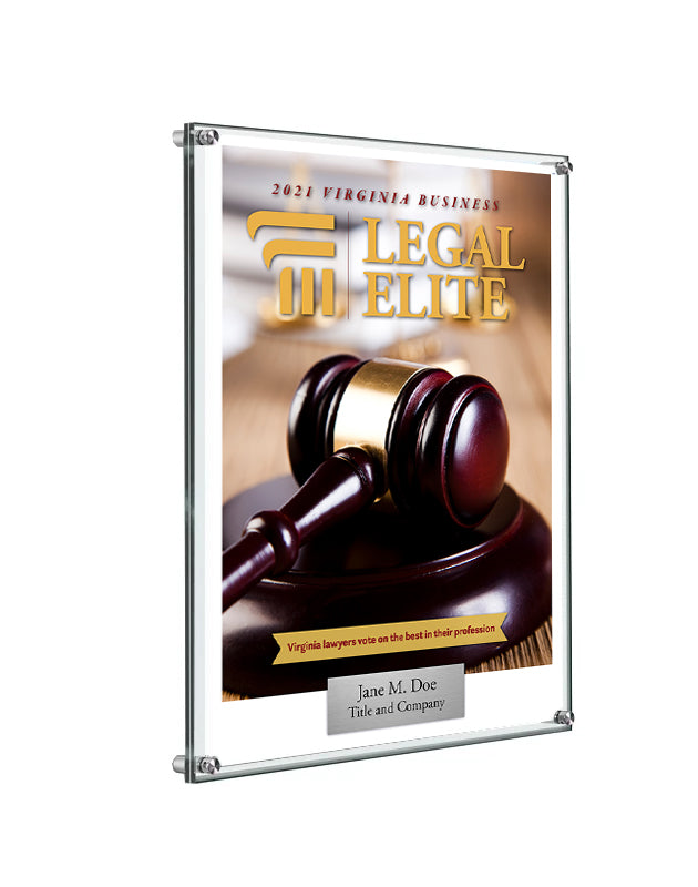 Legal Elite Cover Award Plaque - Acrylic Standoff